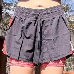 Champion Duo Dry Athletic Shorts Gray Coral Lined Women’s S